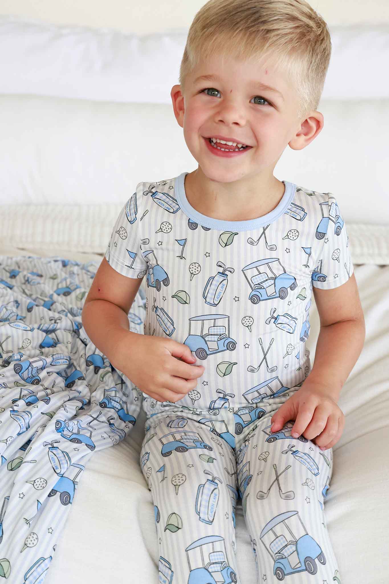 Two Piece Pajama Set | Caddie Crew Blue