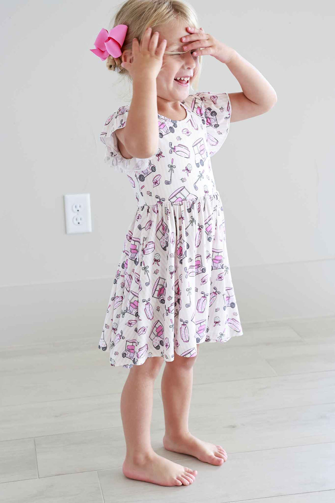 Ruffle Twirl Dress | Caddie Crew Pink