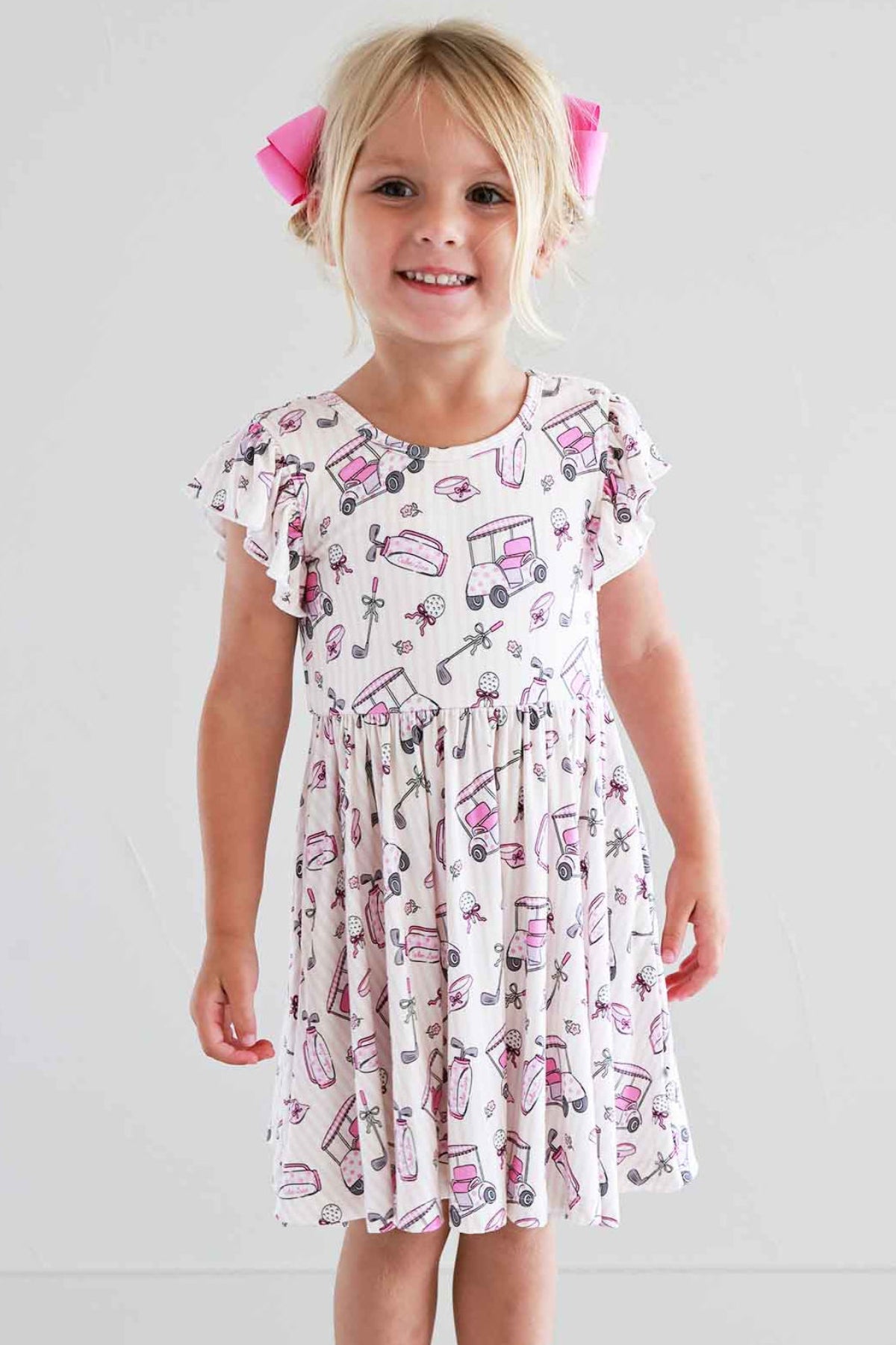 Girls' Ruffle Twirl Dress | Caddie Crew Pink