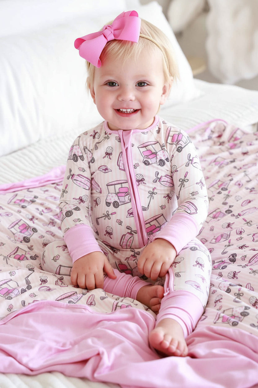 Convertible Zip Romper | Caddie Crew Pink