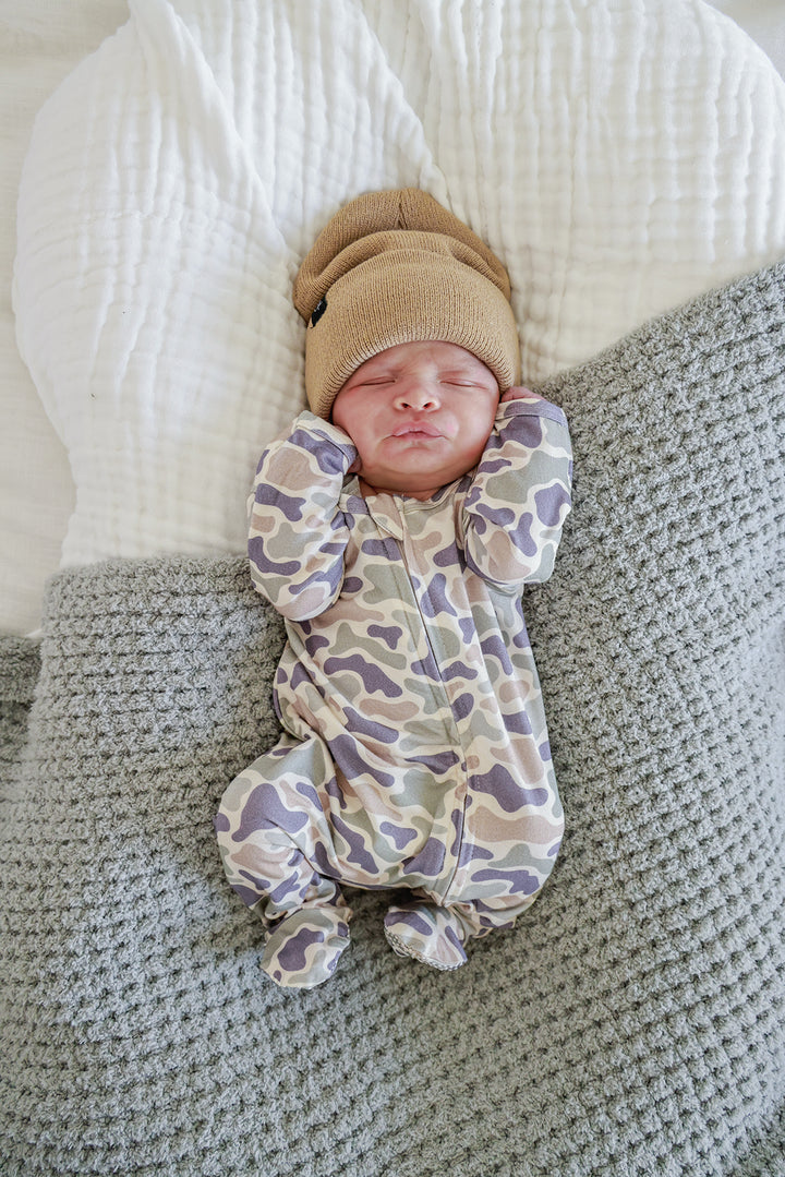 Zipper Footie | Camo Cutie