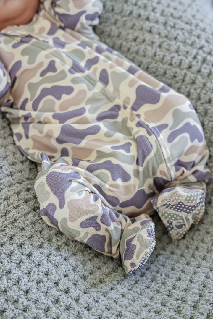 Zipper Footie | Camo Cutie