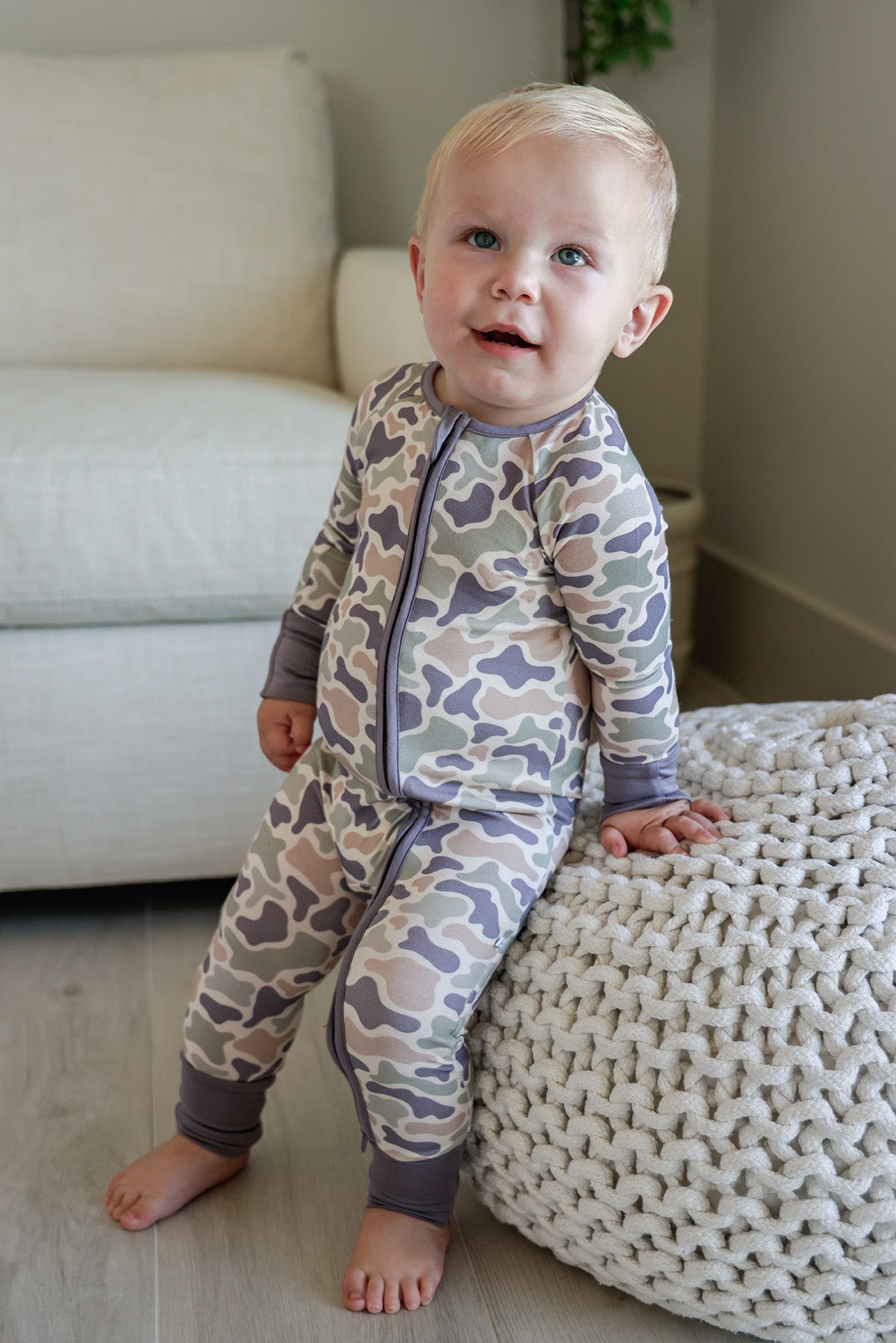 Convertible Zip Romper | Camo Cutie