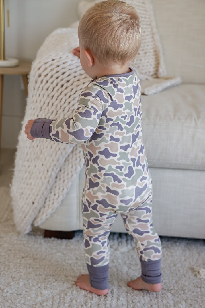 Convertible Zip Romper | Camo Cutie