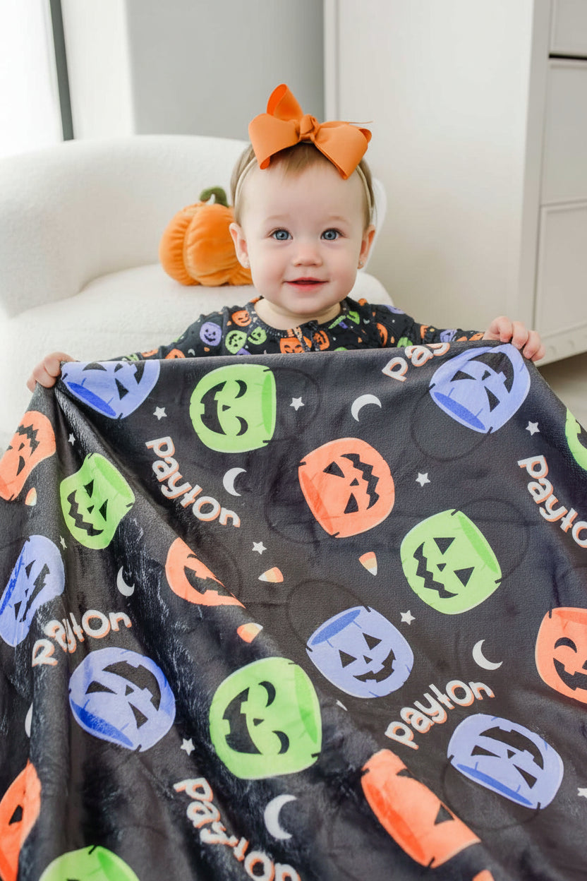 Personalized Kids' Halloween Blanket | Candy Crawl