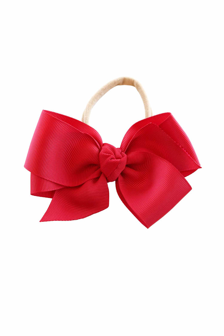 caden lane candy red ribbon bow headband - patriotic baby girl hair accessory for 4th of july