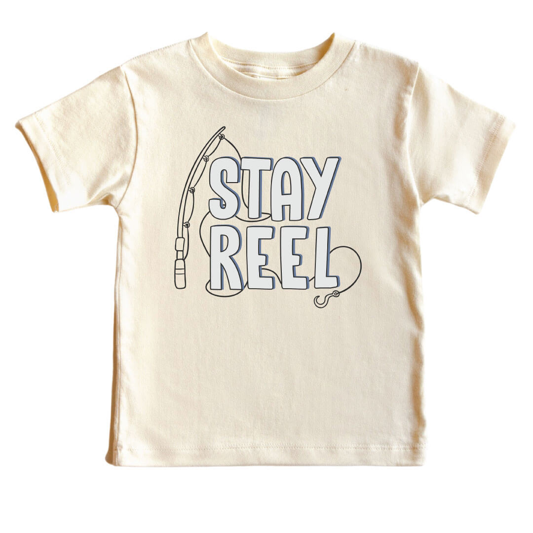 stay reel graphic tee for kids 