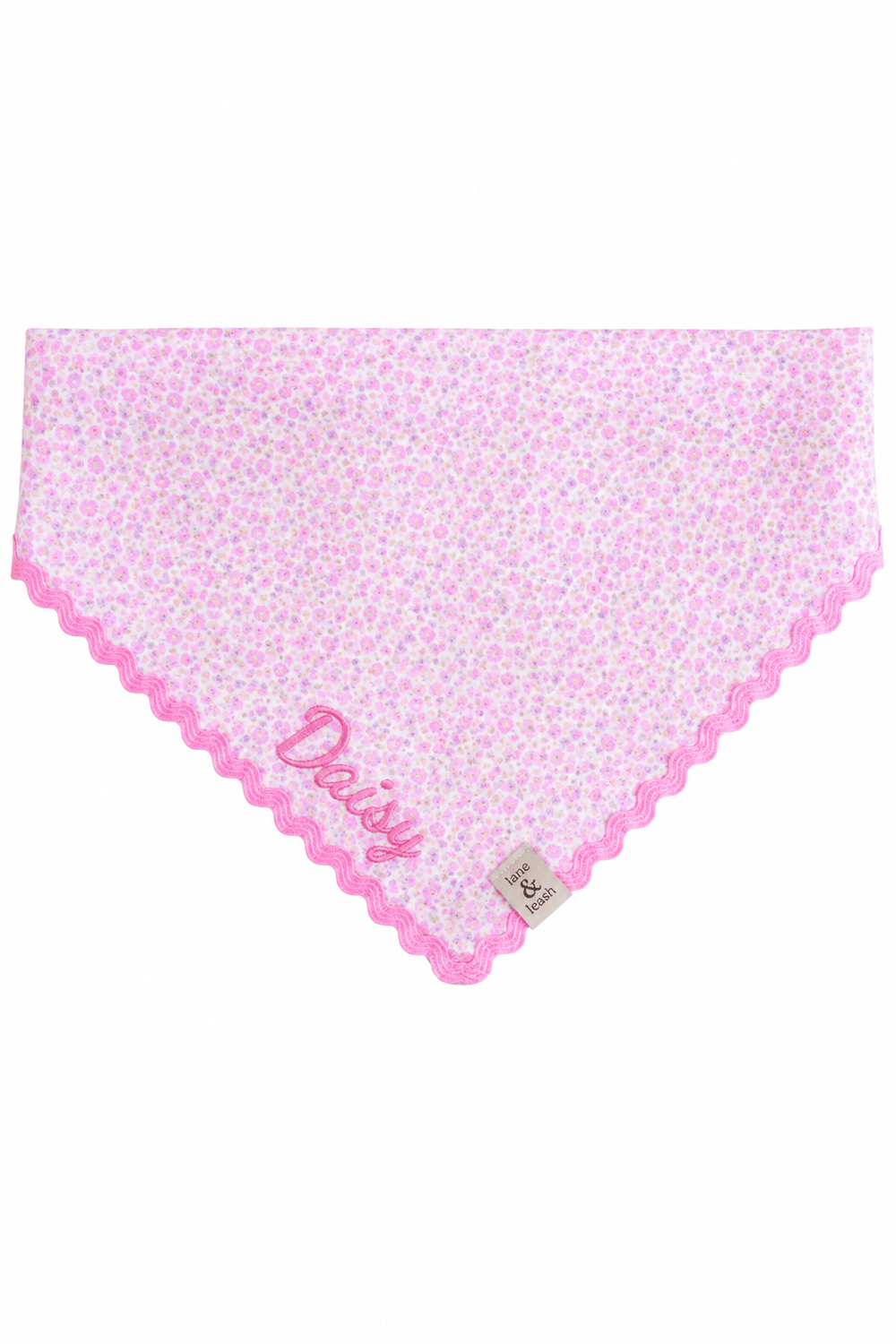 embroidered pet bandana in scattered blooms