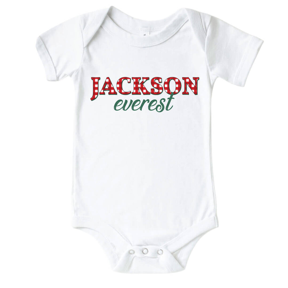 checking it twice personalized bodysuit for babies 