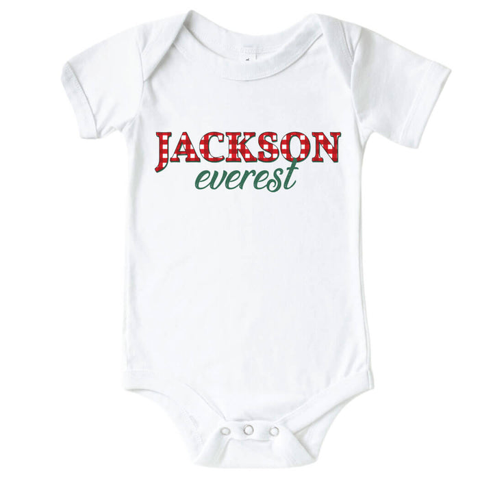 checking it twice personalized bodysuit for babies 