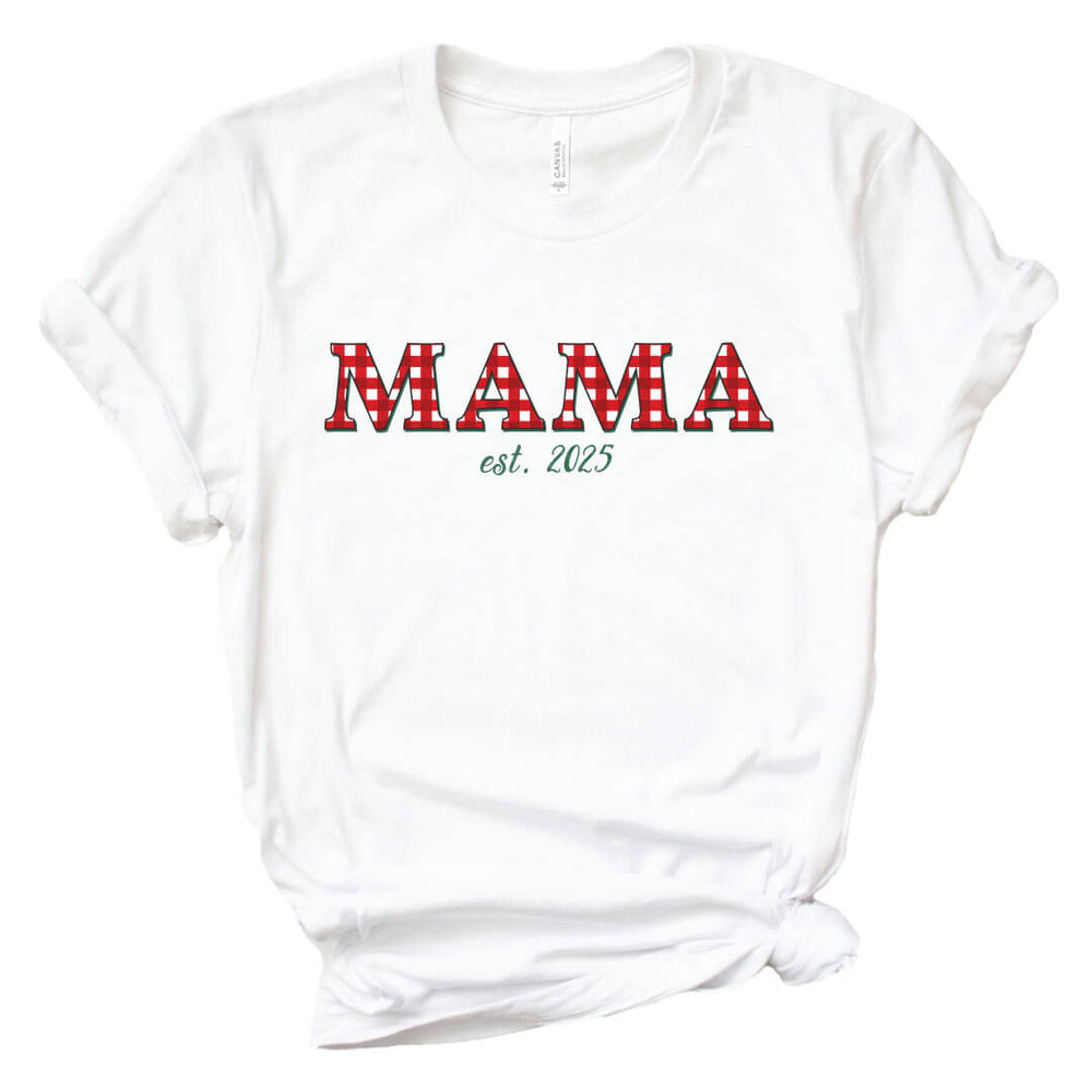 mama checking it twice tshirt personalized with year