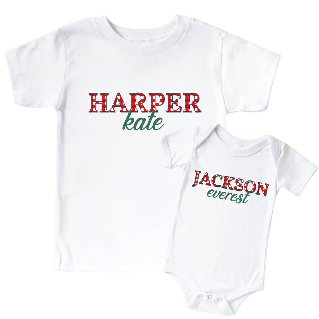 checking it twice personalized thirt and bodysuit for kids