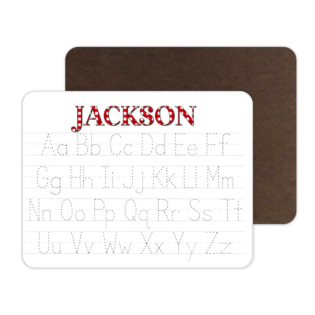 kids personalized alphabet whiteboard checking it twice 