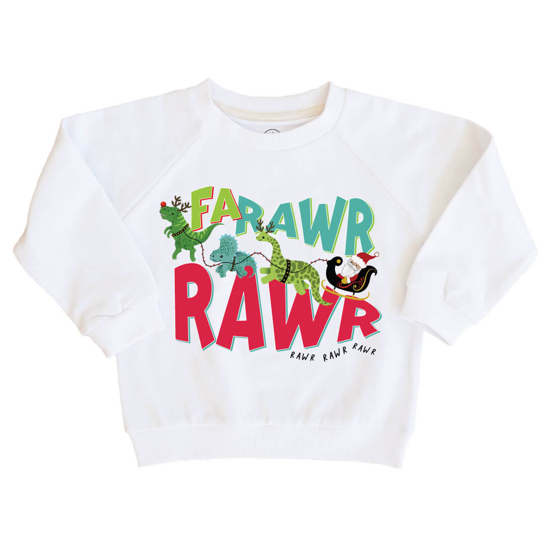christmas kids sweatshirt fa rawr rawr rawr rawr 