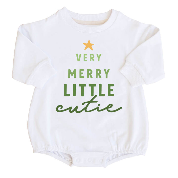 christmas graphic sweatshirt bubble romper 