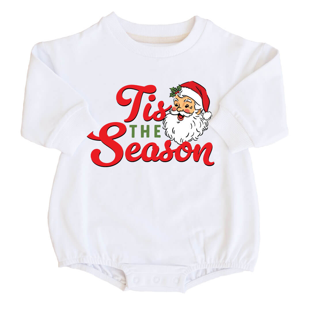 vintage santa graphic sweatshirt bubble romper 