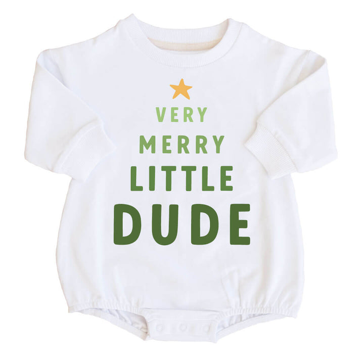 christmas graphic bubble romper for babies 