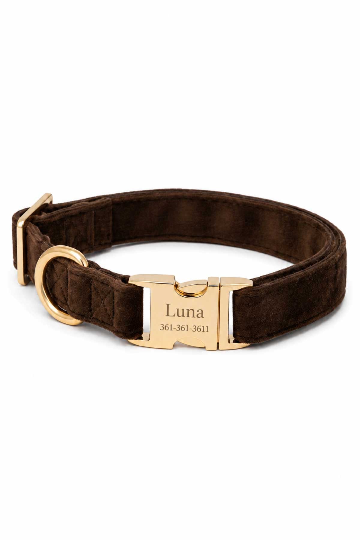 Velvet Dog Collar | Espresso Crush