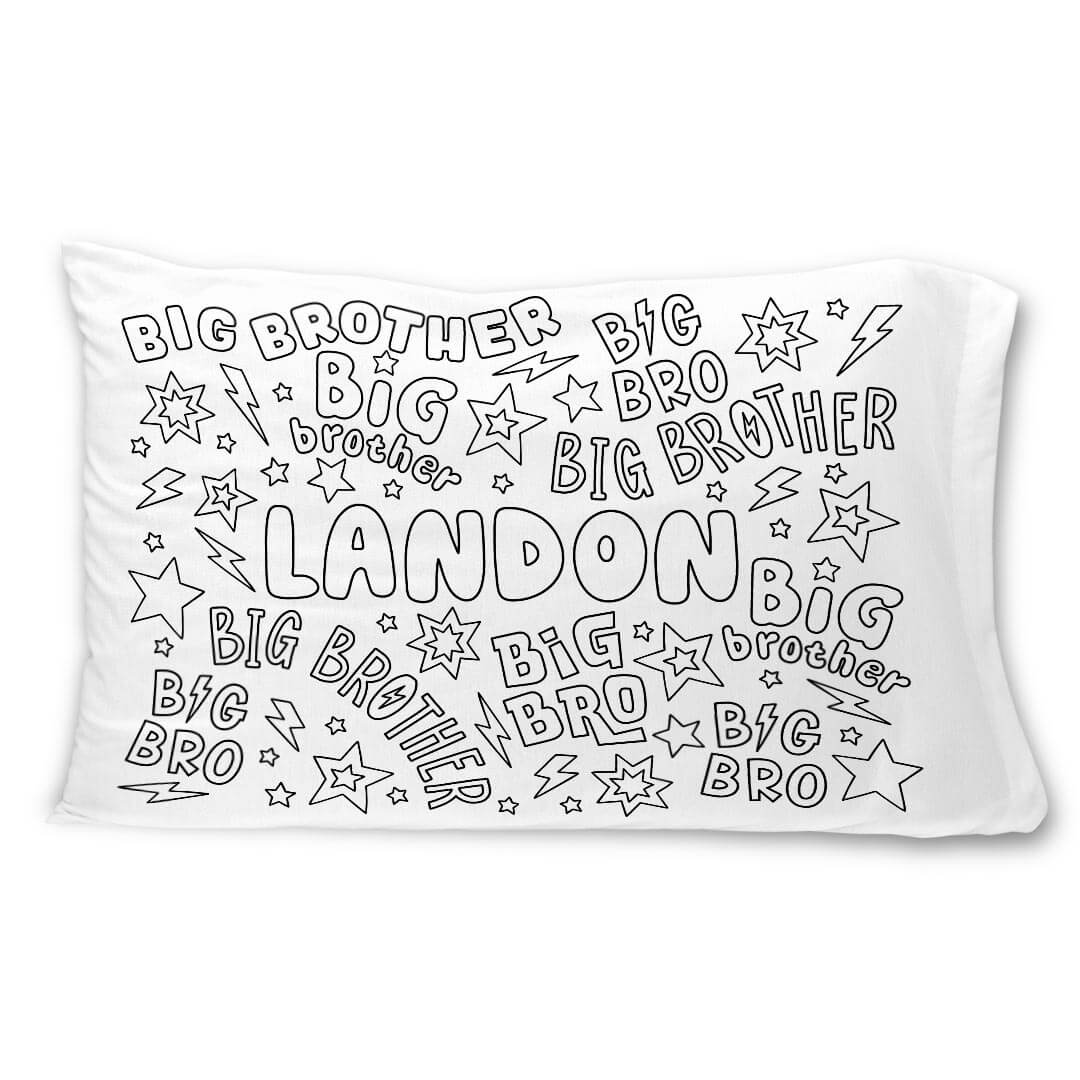 Colorable Personalized Pillow Case | Big Bro