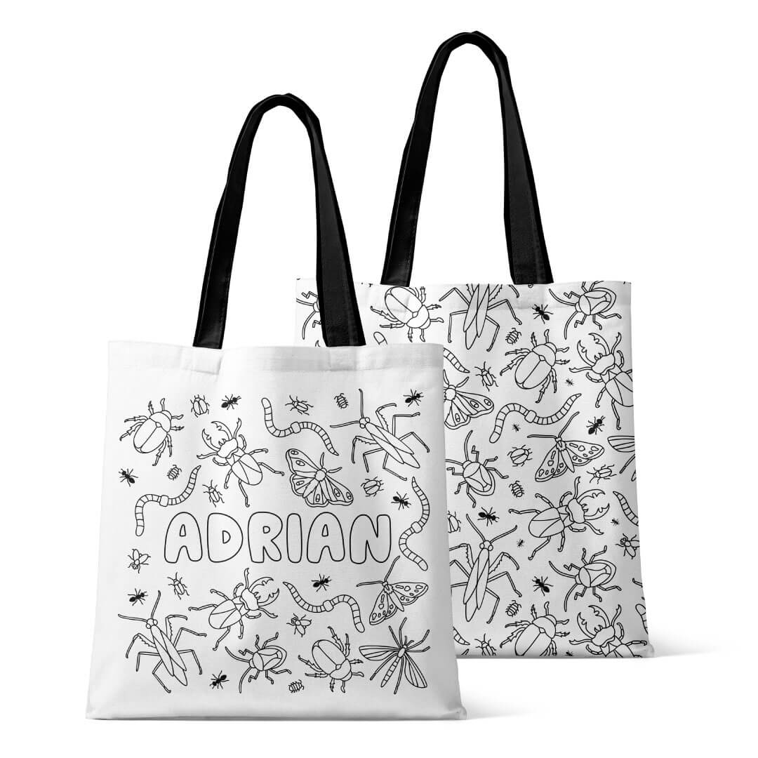 Colorable Personalized Tote Bags | Doodle Bugs