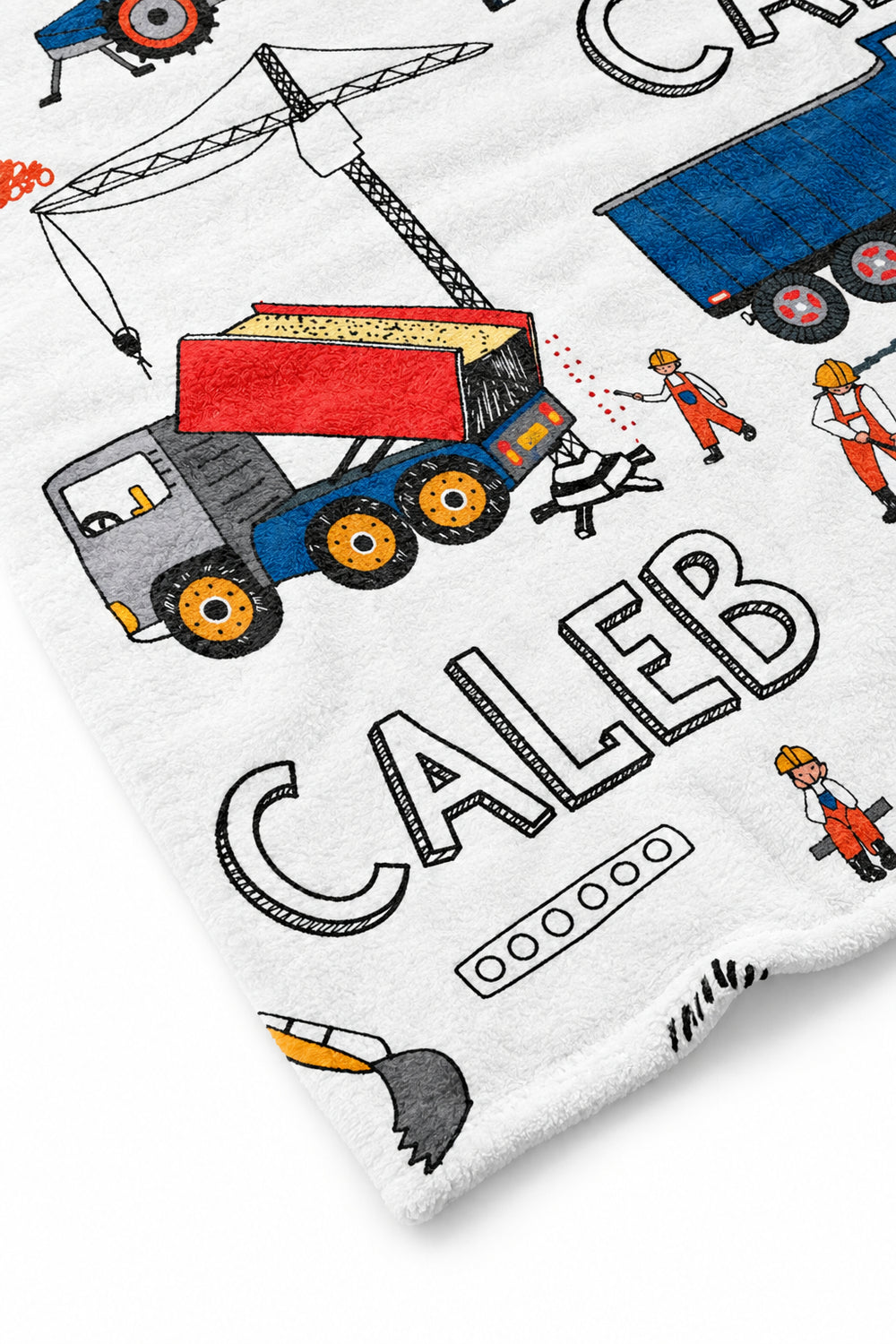 construction zone personalized blanket for kids