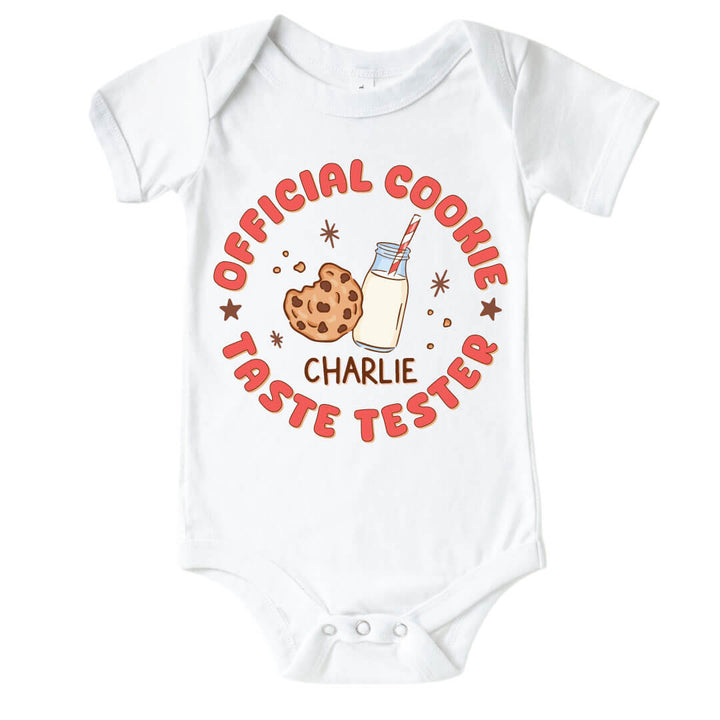 official cookie taste tester personalized baby bodysuit 
