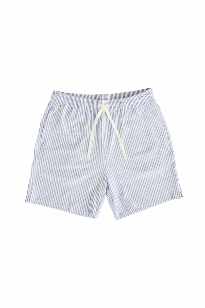 men's blue seersucker swim trunks 