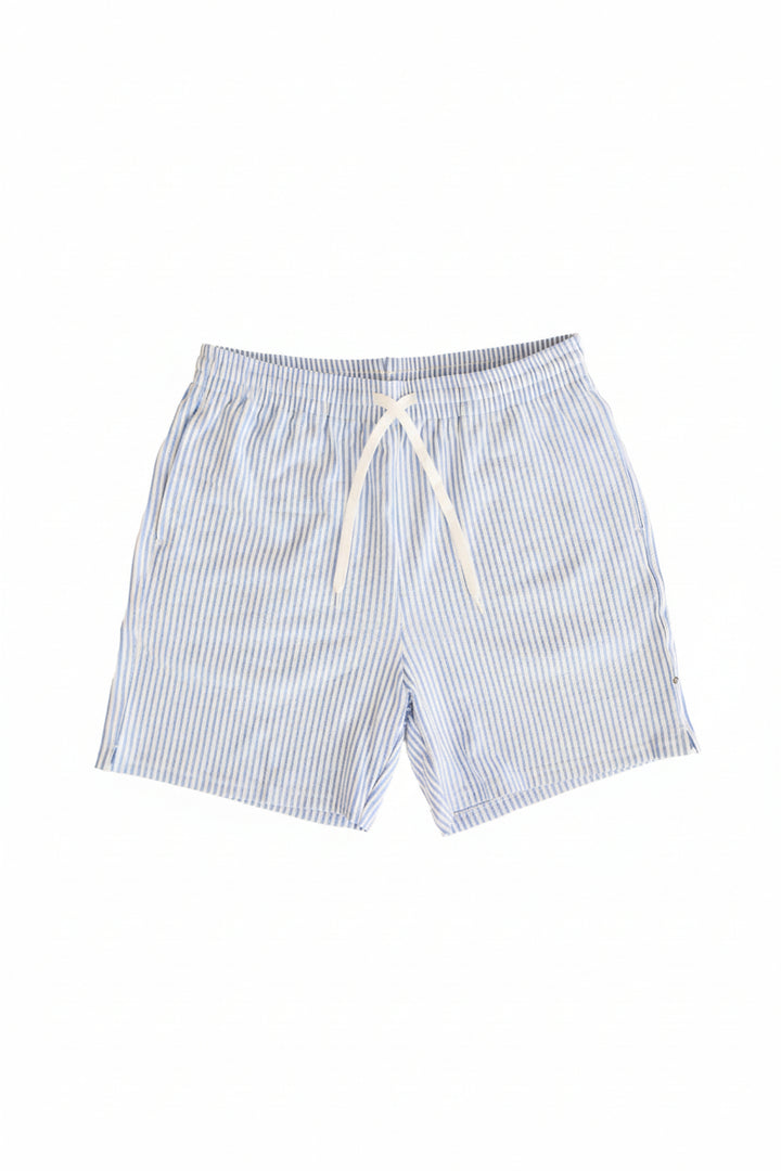 men's blue seersucker swim trunks 