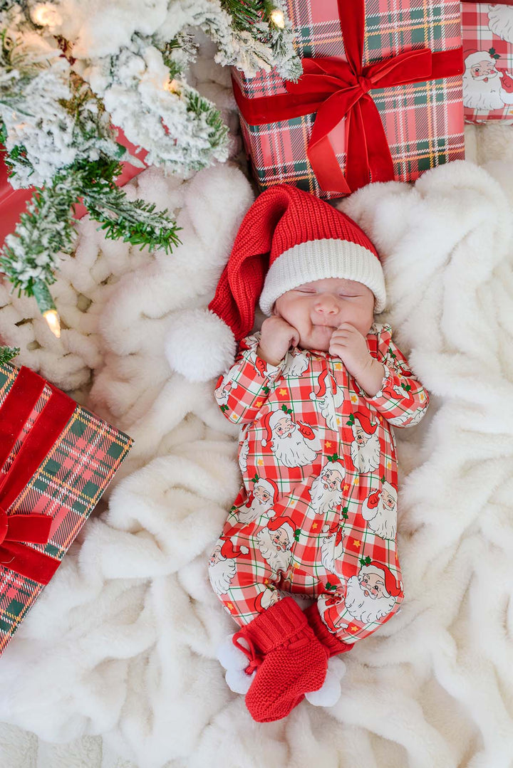 Christmas Zipper Footie | Cozy Claus