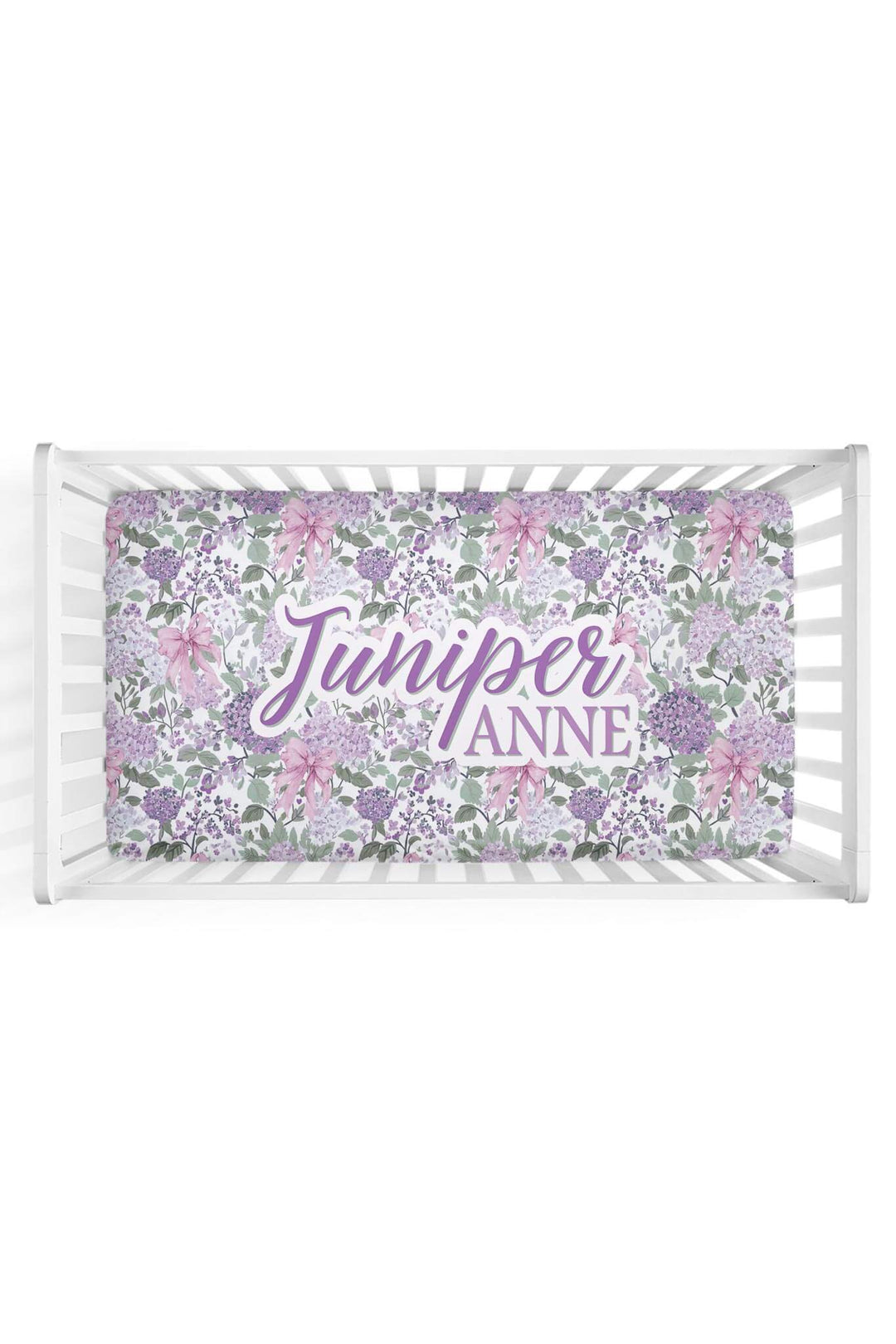 lavender lullaby personalized crib sheet