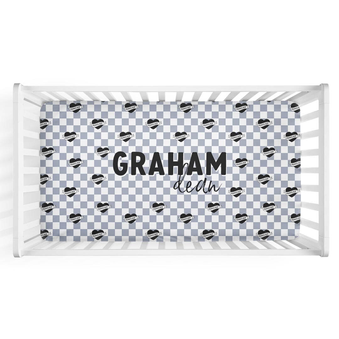Mama's Boy Personalized Crib Sheet