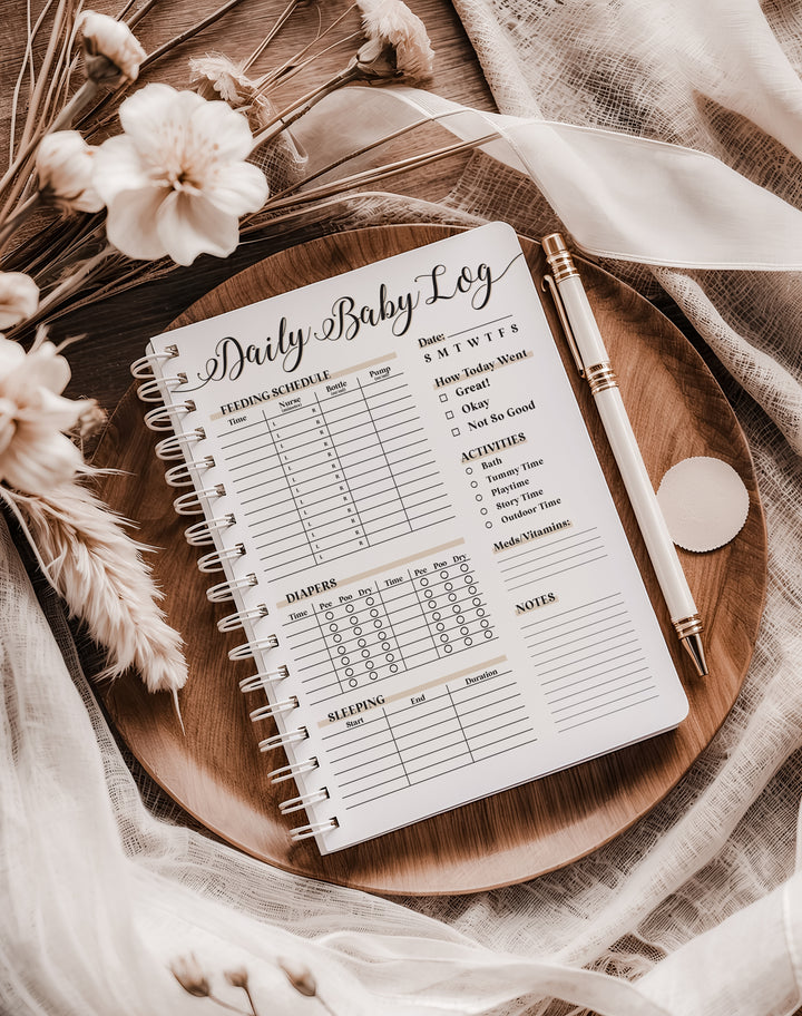 daily baby log notebook