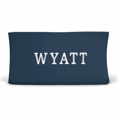 dark navy personalized changing pad cover 
