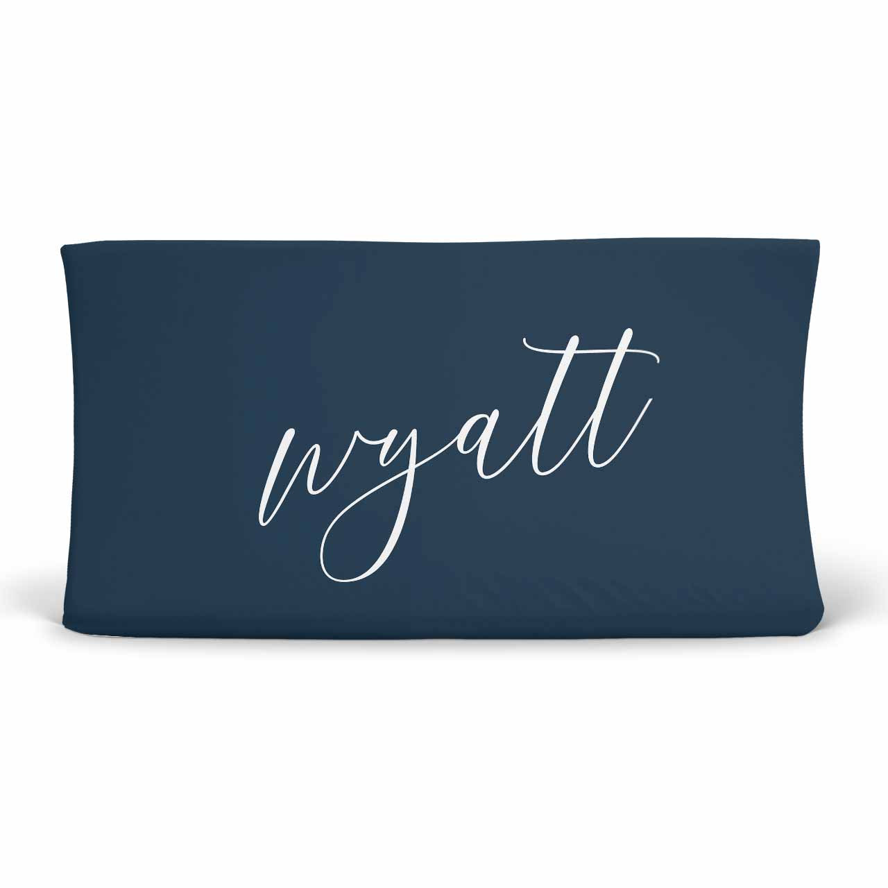 Color Story - Dark Navy Personalized Changing Pad Covers | Caden Lane