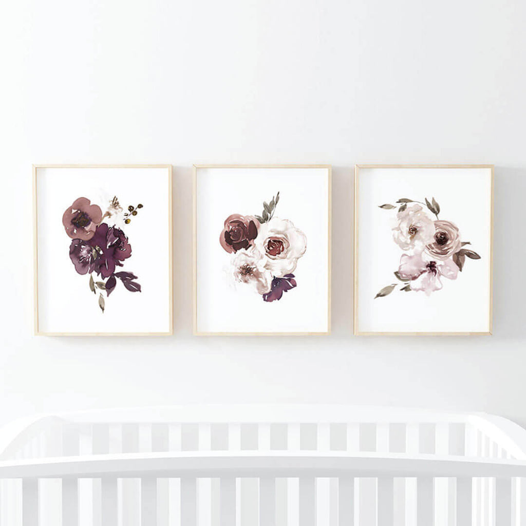 Demis Dusty Floral Bundled Digital Nursery Wall Art