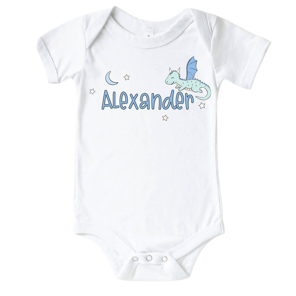 dragon adventure personalized graphic bodysuit for babies 