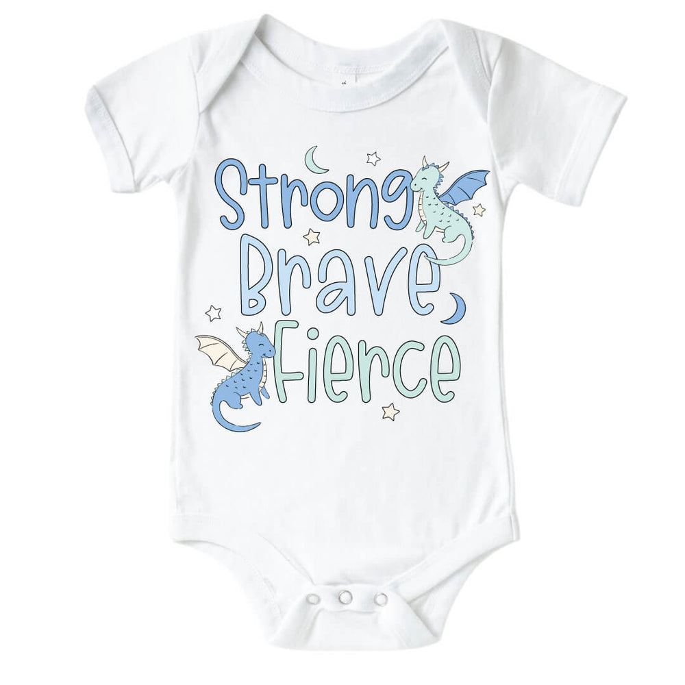 dragon adventure blue graphic bodysuit for babies 