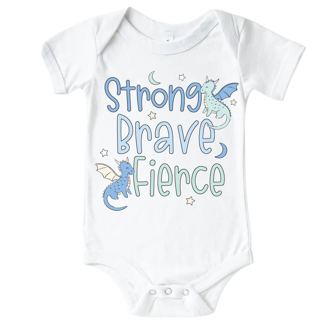 dragon adventure blue graphic bodysuit for babies 
