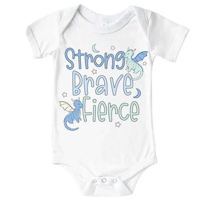 dragon adventure blue graphic bodysuit for babies 