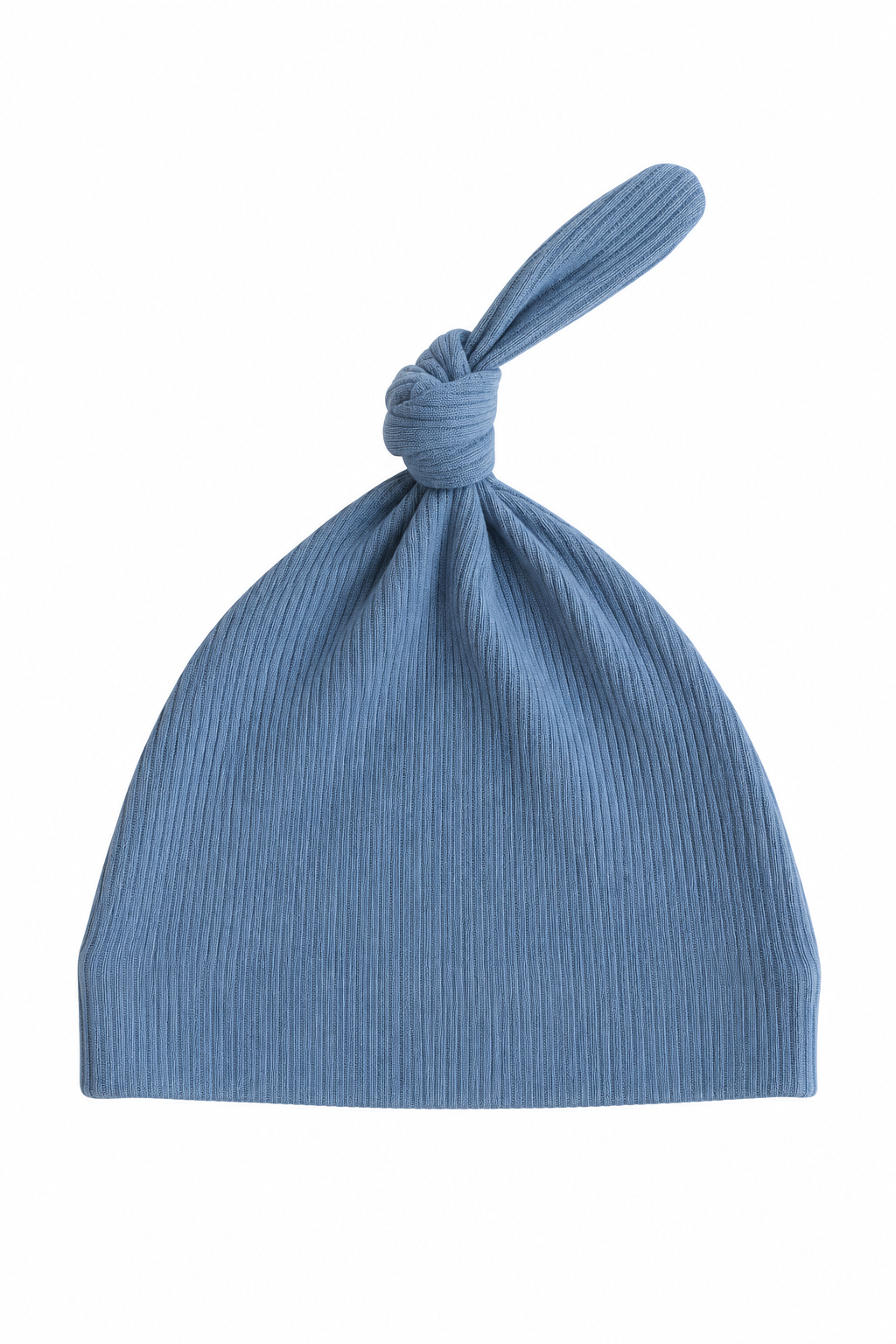 Caden Lane Dusty Denim ribbed knit baby knot hat