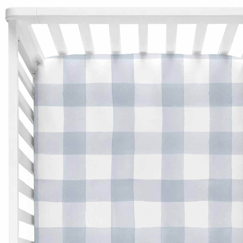 Dusty Gingham Crib Sheet