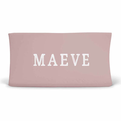 mauve personalized changing pad cover block