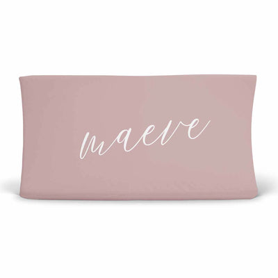 personalized changing pad cover script mauve 
