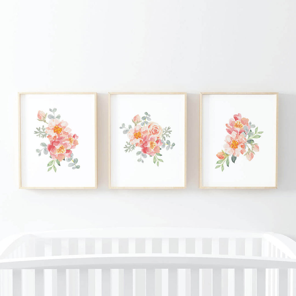 Ellas Dusty Floral Digital Nursery Art Bundle