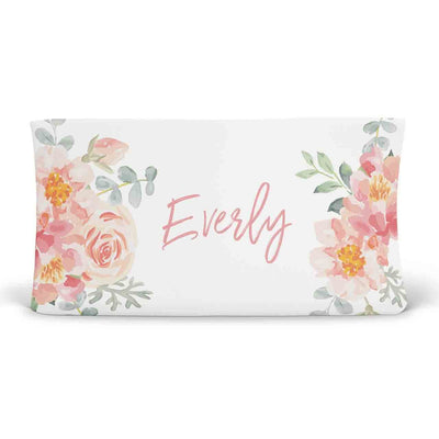 dusty rose personalized changing pad cover 