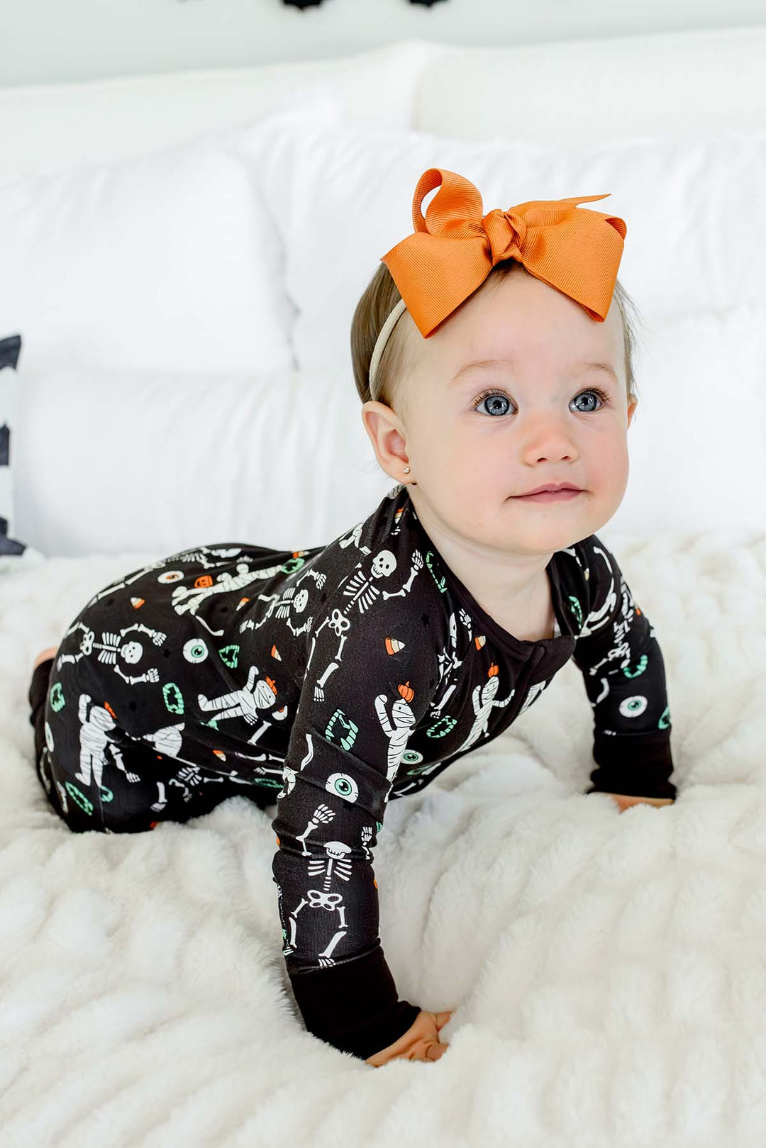 Halloween Ribbon Bow Headband | Pumpkin Orange