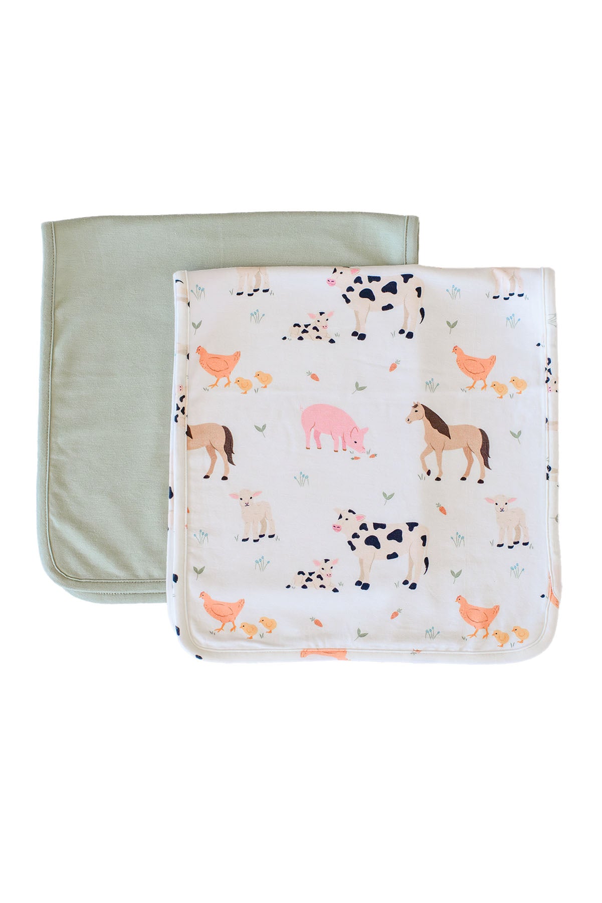 Two-Piece Bamboo Burp Cloth Set | Farm Friends