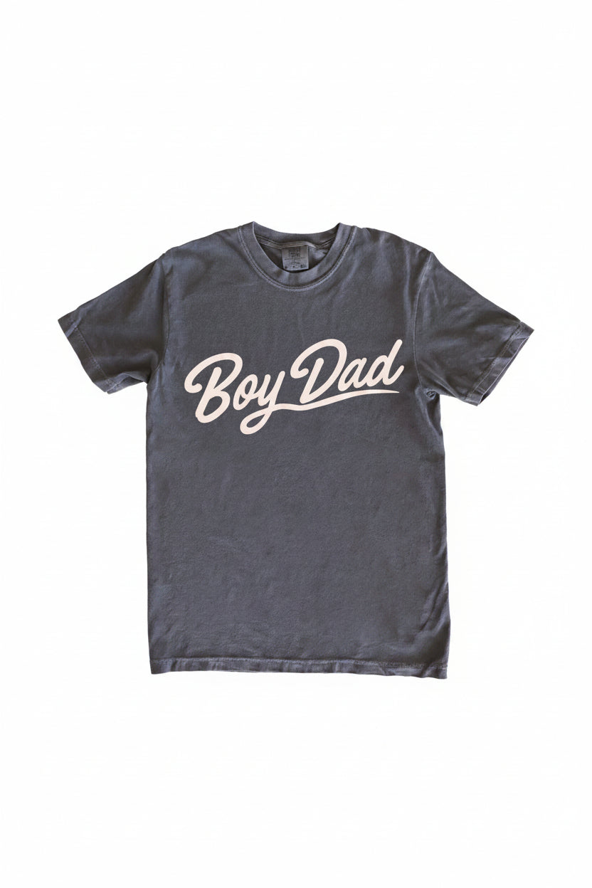 boy dad graphic tee in gray