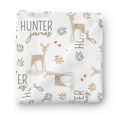deer swaddle blanket personalized 