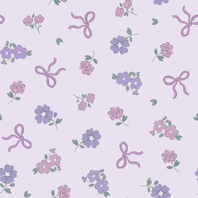Ribbon & Roses Ruffle Zipper Footie | Purple
